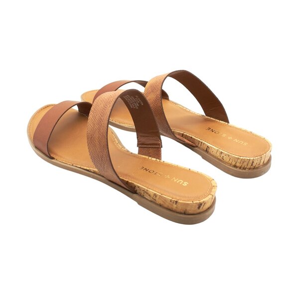 Sun + Stone Women Strappy Ankle-Strap Round Toe Block Heel Zip-up Dress Sandals - Picture 7 of 8